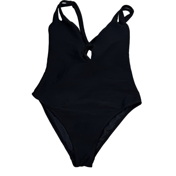 BCBG Generation Black Cutout One Piece Bathing Suit Swimsuit size Medium - Picture 1 of 12